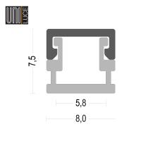 AL PROFILE MINI UNI-S-08x7,5