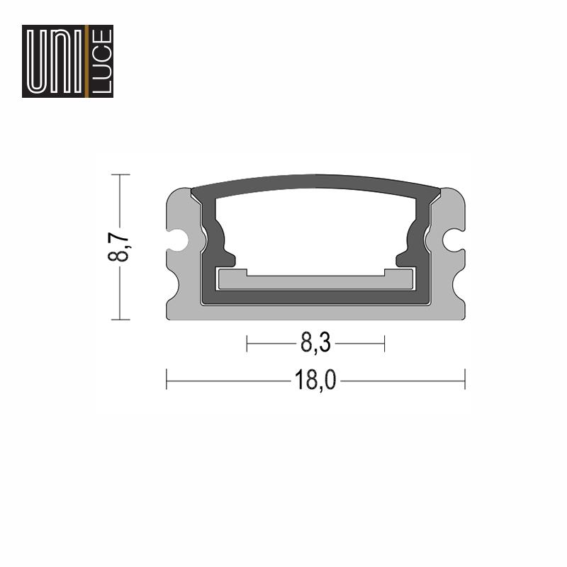 AL PROFILE IP UNI-S-18x8,7-IP65