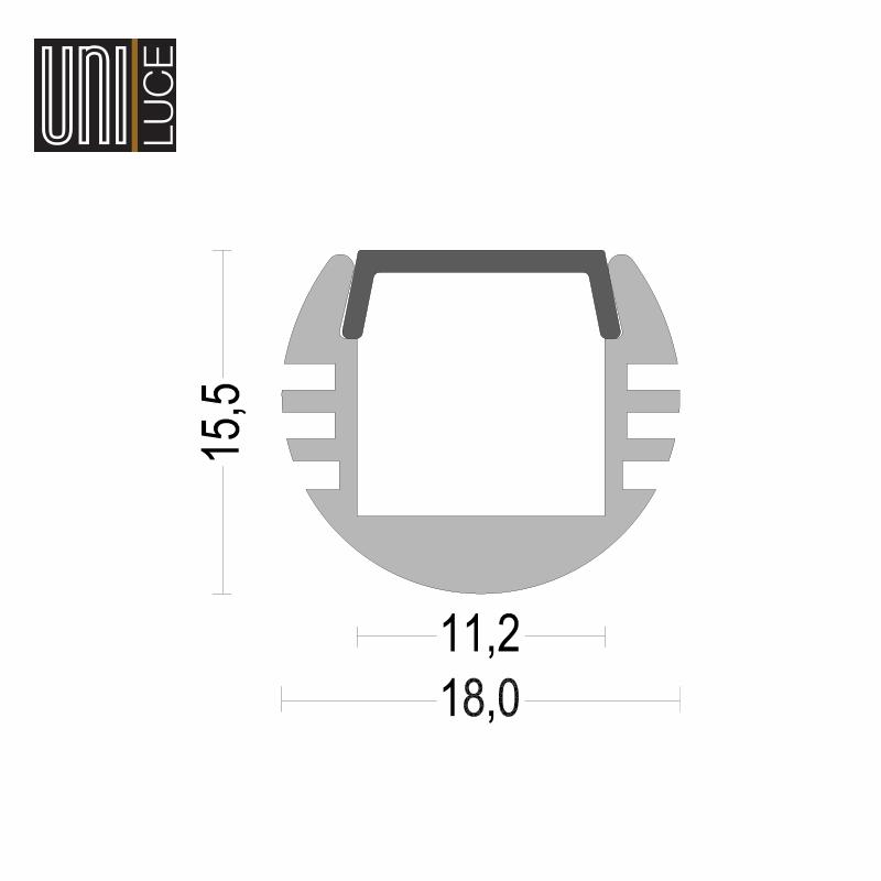 AL PROFILE TUBE UNI-T-18x15,5